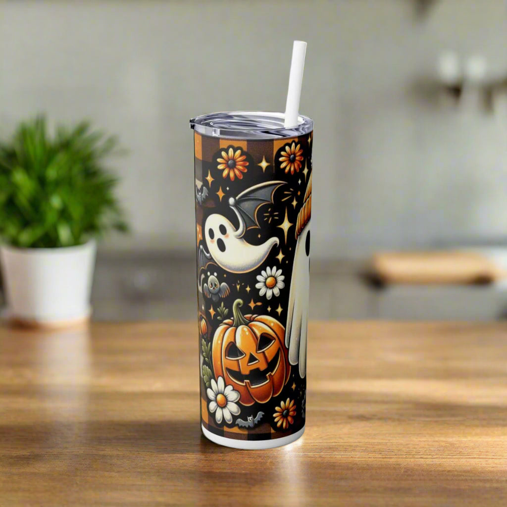 Ghost in Beanie Halloween Tumbler, 20oz - Kim’s Signature Beauty & Accessories    