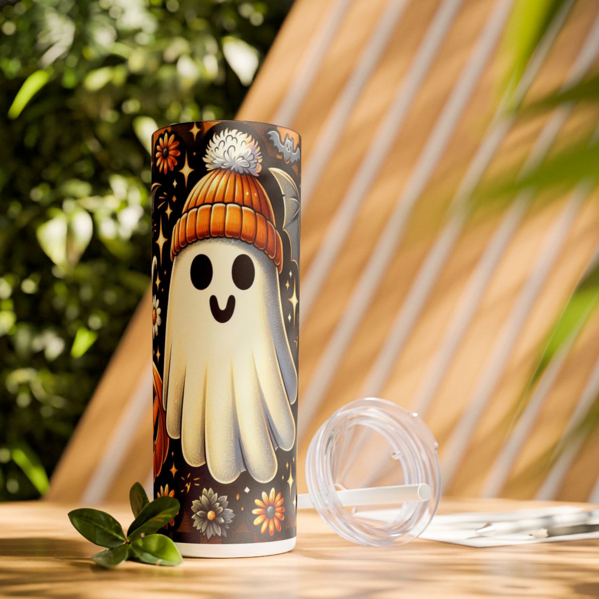 Ghost in Beanie Halloween Tumbler, 20oz - Kim’s Signature Beauty & Accessories    