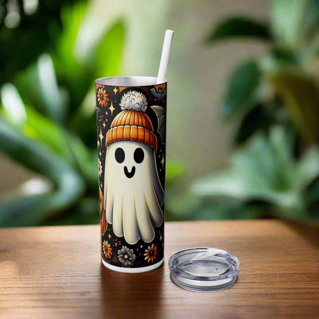 Ghost in Beanie Halloween Tumbler, 20oz - Kim’s Signature Beauty & Accessories    