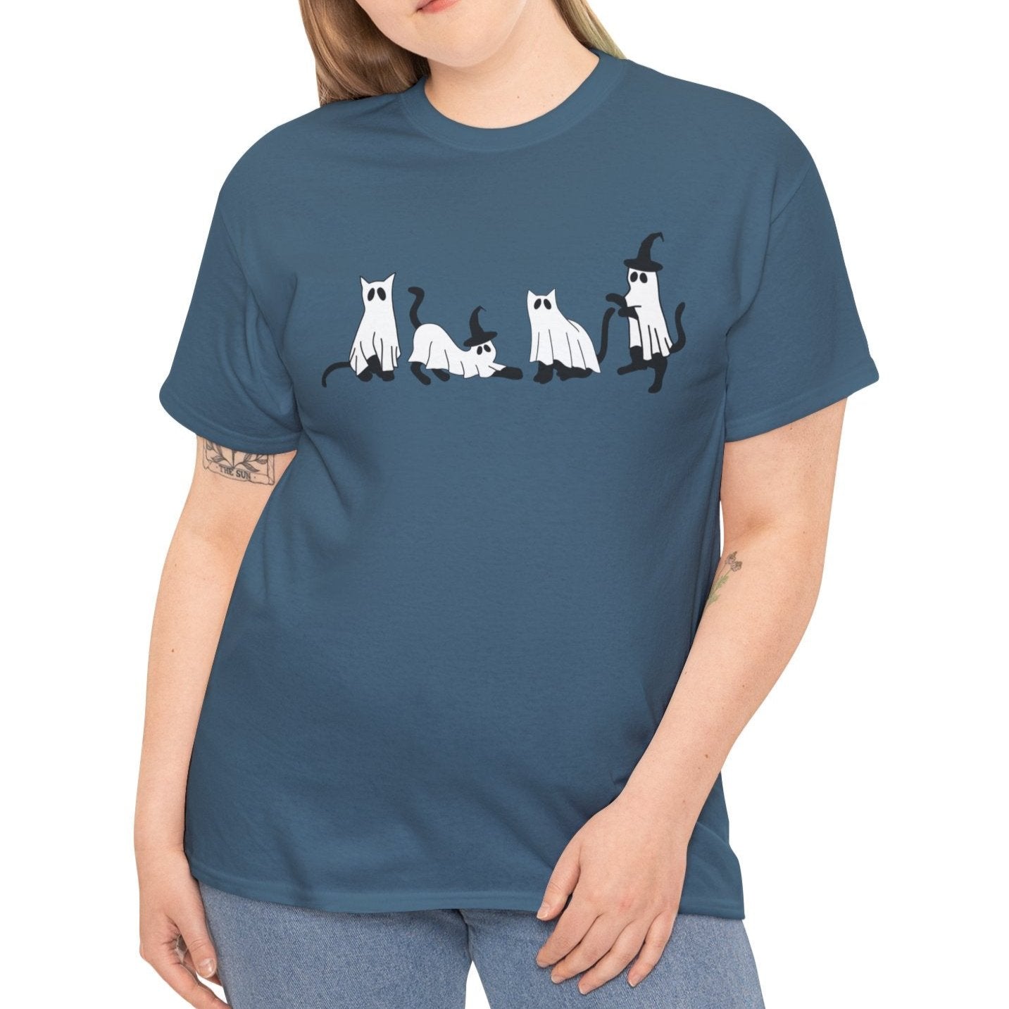 Ghostly Cats & Witch Hats Tee - Kim’s Signature Beauty & Accessories    