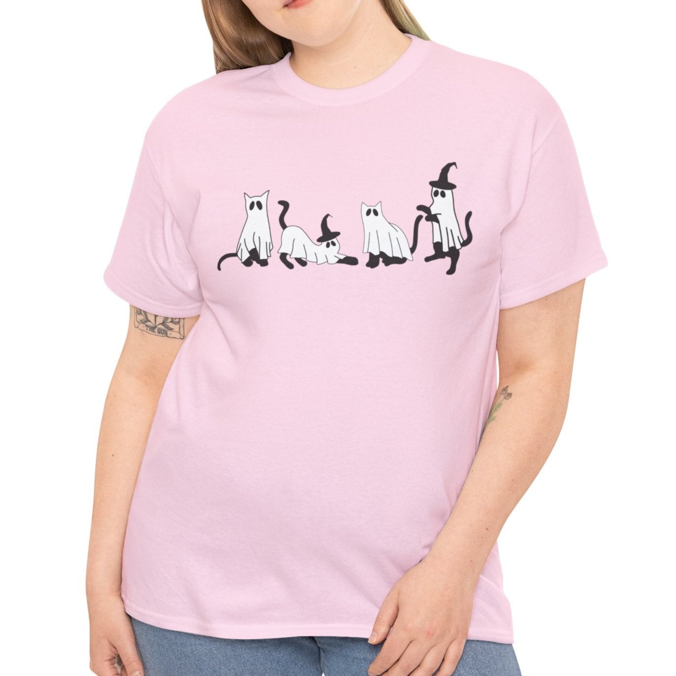 Ghostly Cats & Witch Hats Tee - Kim’s Signature Beauty & Accessories    