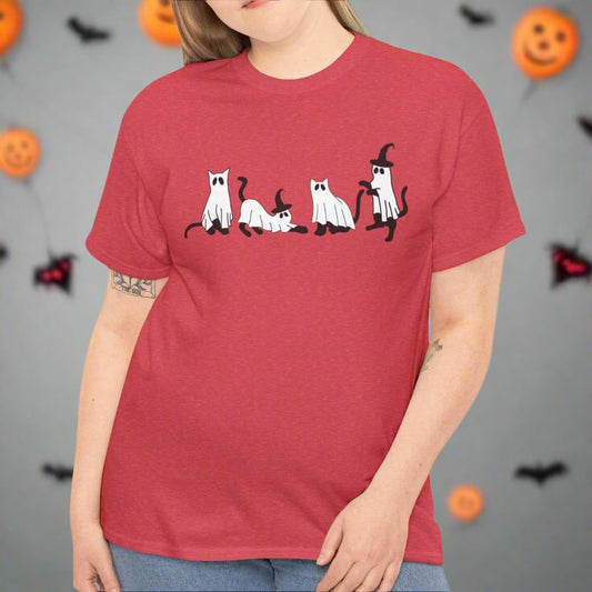 Ghostly Cats & Witch Hats Tee - Kim’s Signature Beauty & Accessories    