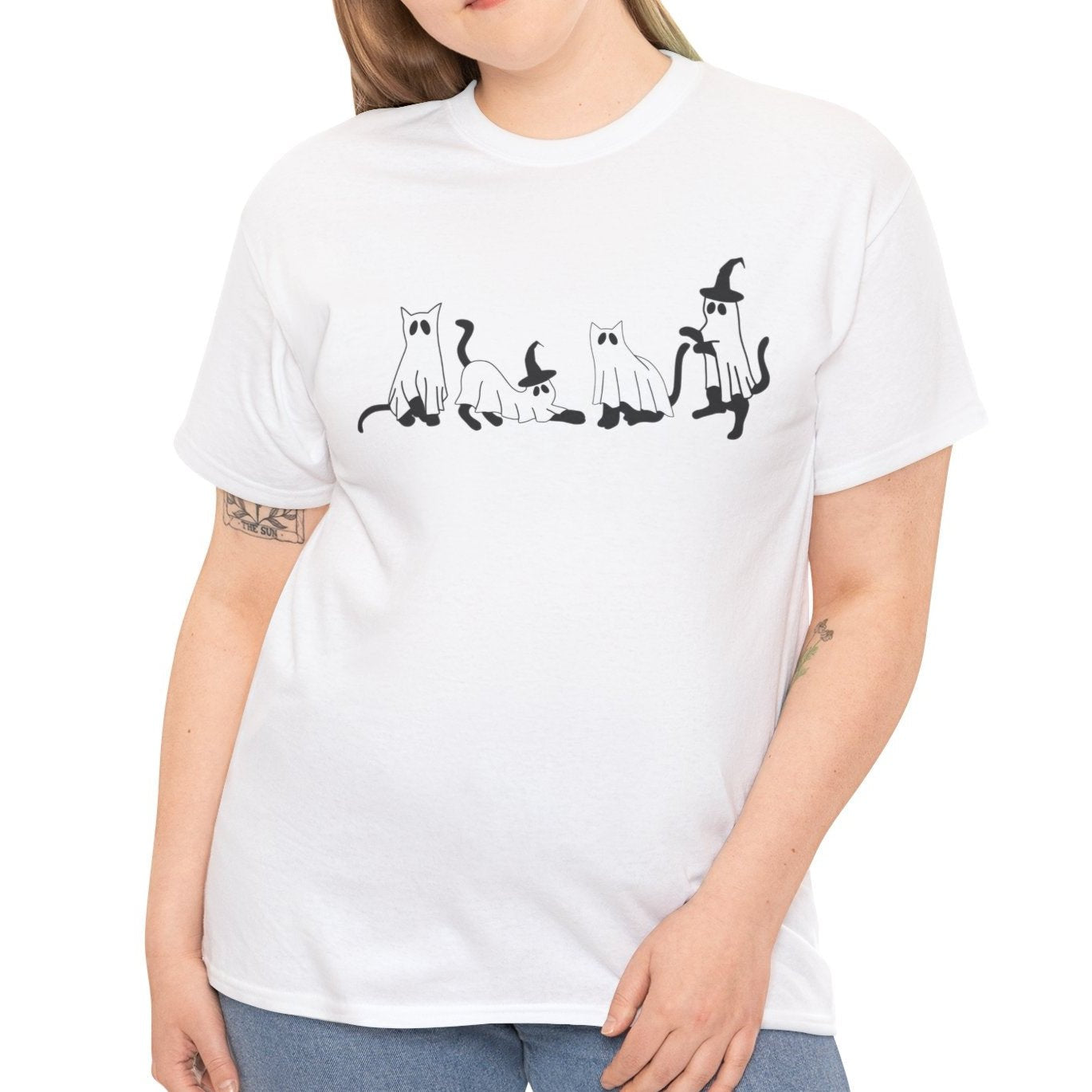 Ghostly Cats & Witch Hats Tee - Kim’s Signature Beauty & Accessories    
