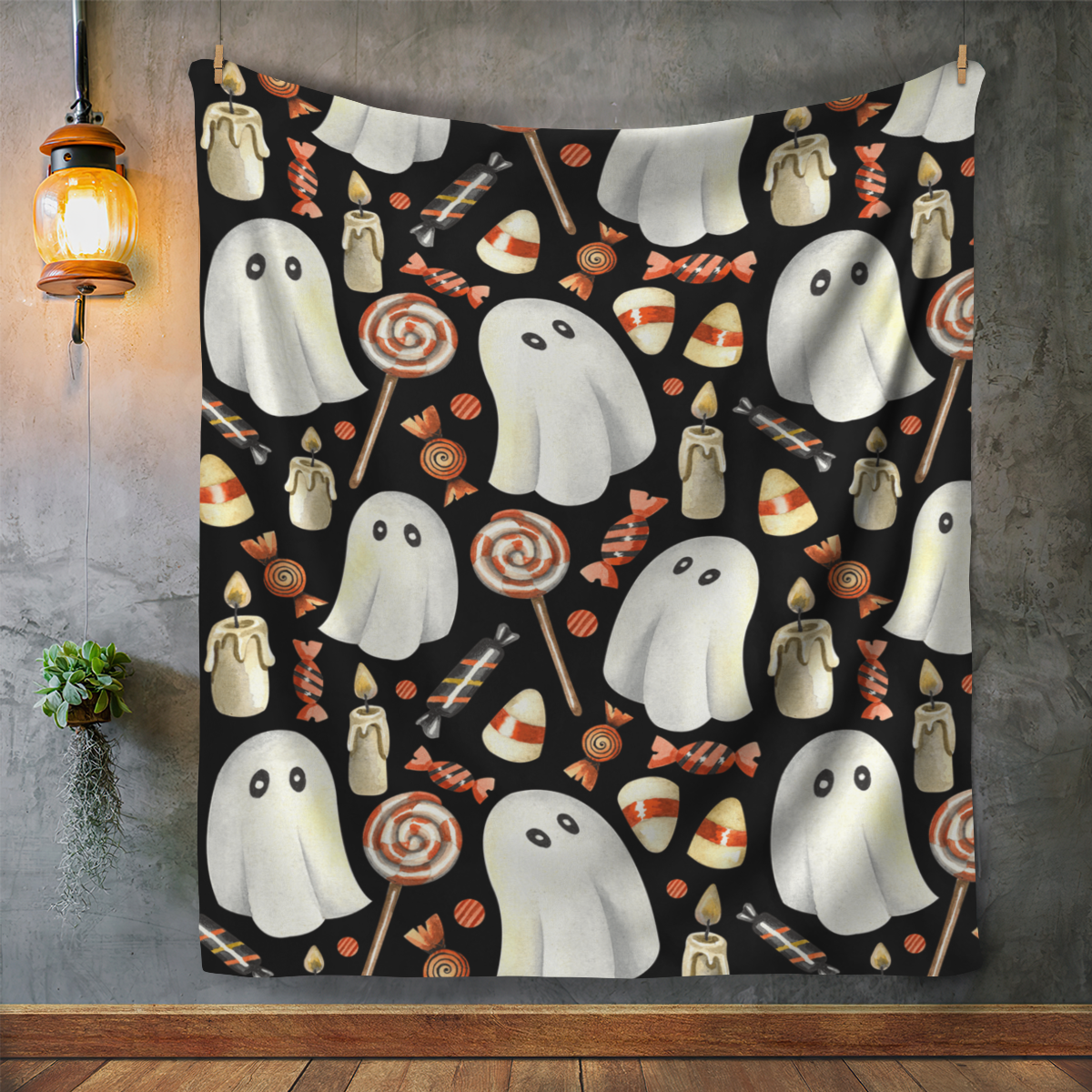 Ghosts & Candy Halloween Fleece Blanket - Kim’s Signature Beauty & Accessories    