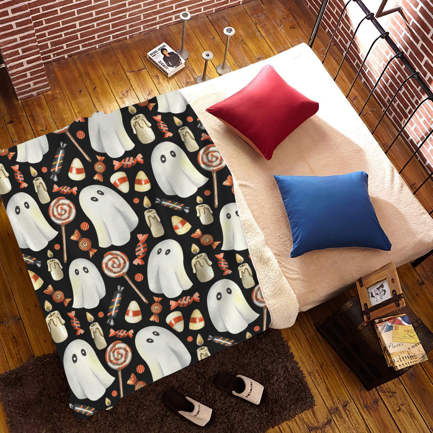 Ghosts & Candy Halloween Fleece Blanket - Kim’s Signature Beauty & Accessories    
