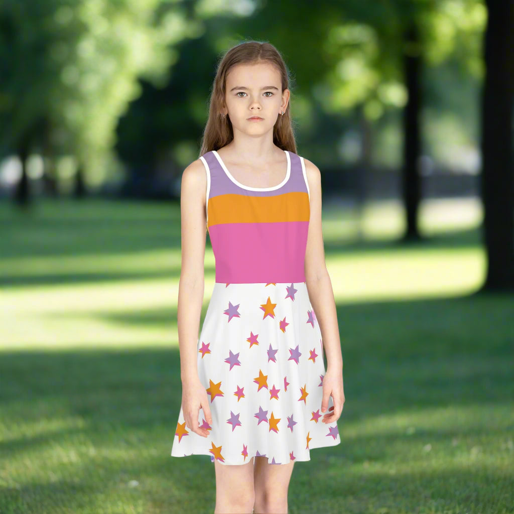 Girls Star Pattern Sleeveless Sundress - Kim’s Signature Beauty & Accessories    