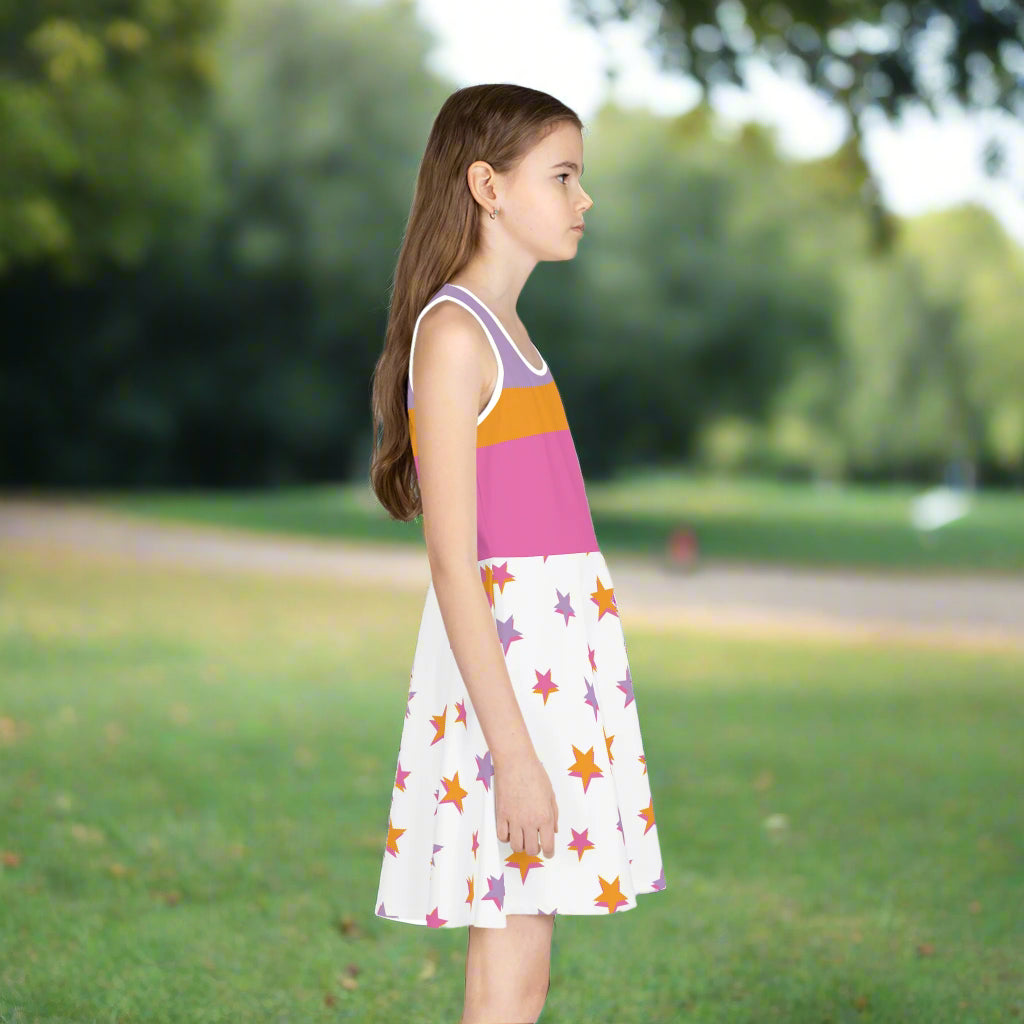 Girls Star Pattern Sleeveless Sundress - Kim’s Signature Beauty & Accessories    