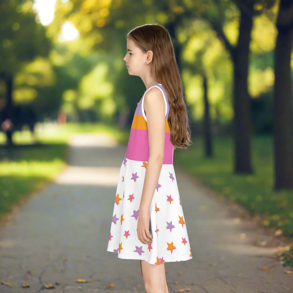 Girls Star Pattern Sleeveless Sundress - Kim’s Signature Beauty & Accessories    