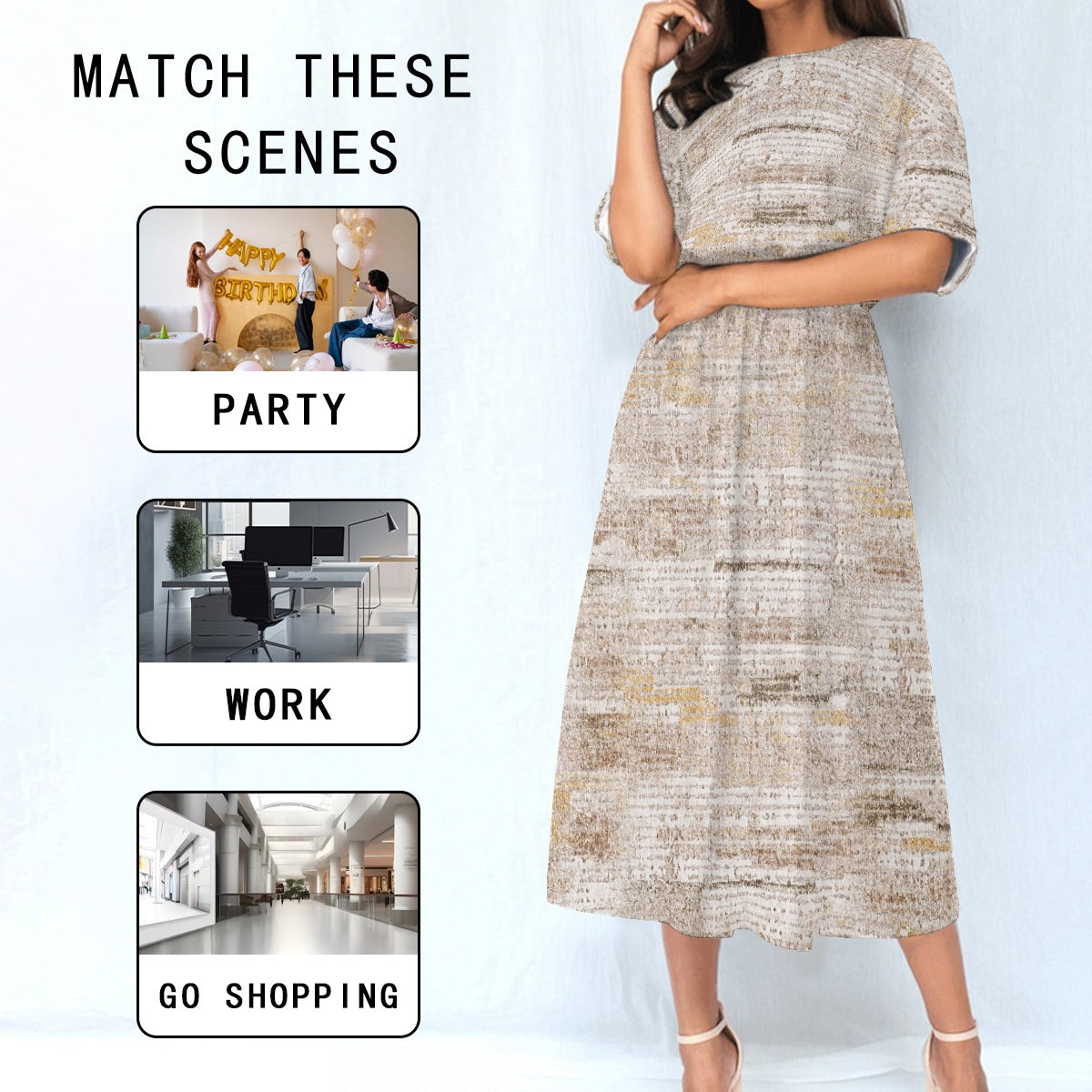 Go Casual | Elastic Waist Dress - Kim’s Signature Beauty & Accessories    
