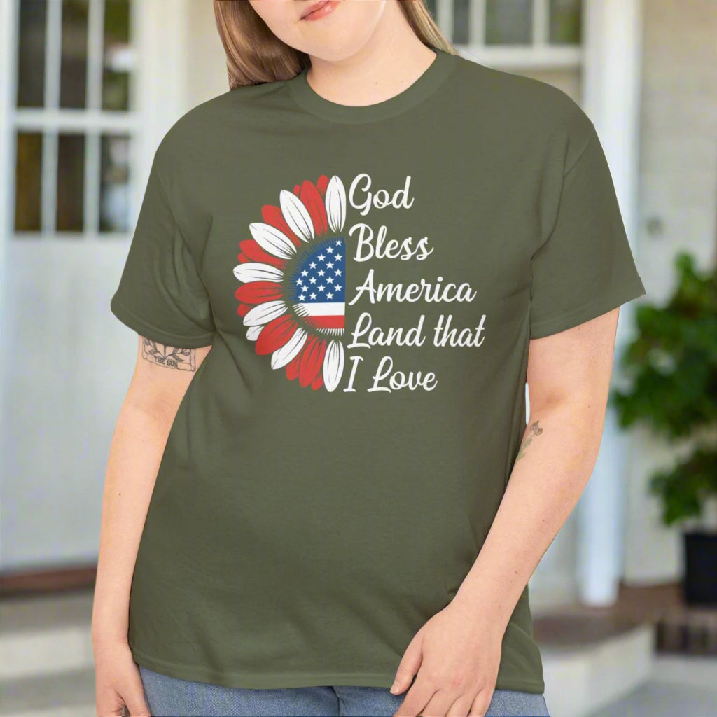 God Bless America Floral Design, Independence Day Tee - Kim’s Signature Beauty & Accessories    