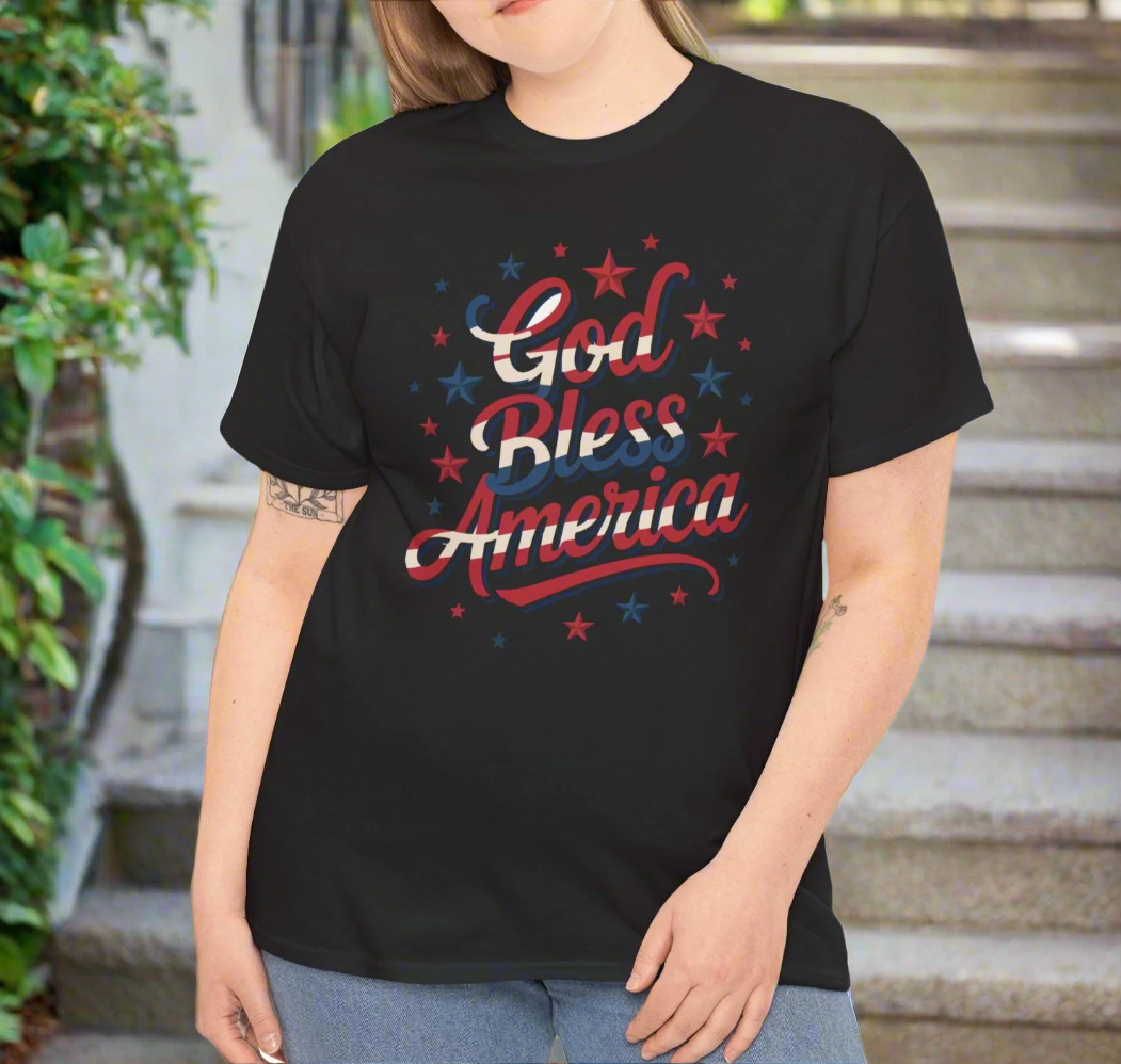 God Bless America Patriotic T-Shirt for Men & Women - Kim’s Signature Beauty & Accessories    
