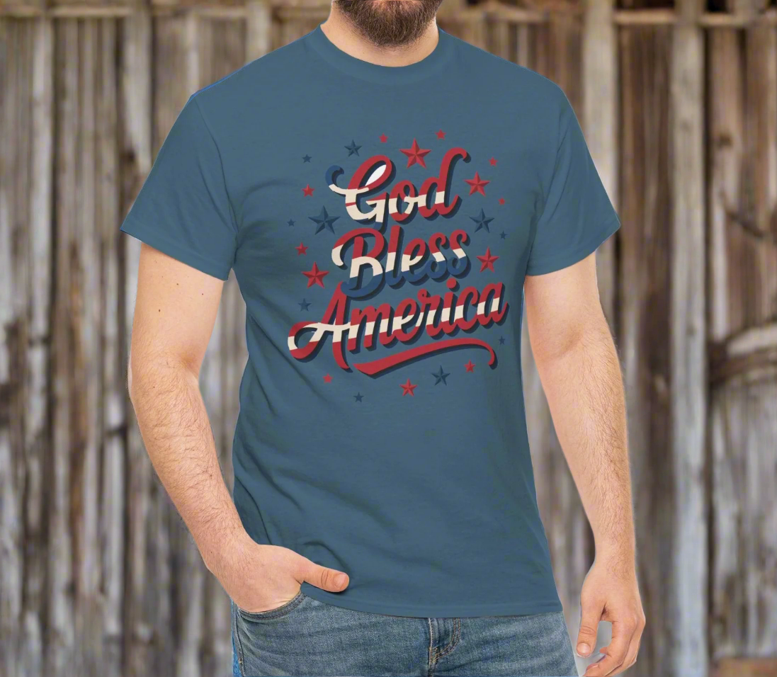 God Bless America Patriotic T-Shirt for Men & Women - Kim’s Signature Beauty & Accessories    