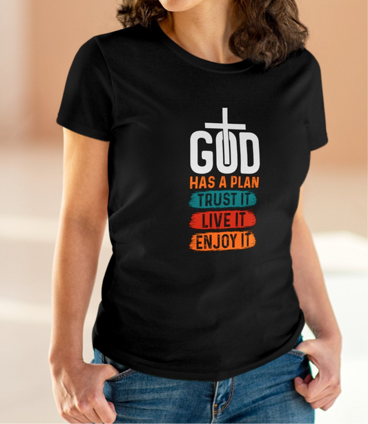 God Has A Plan Cotton Tee - Kim’s Signature Beauty & Accessories    