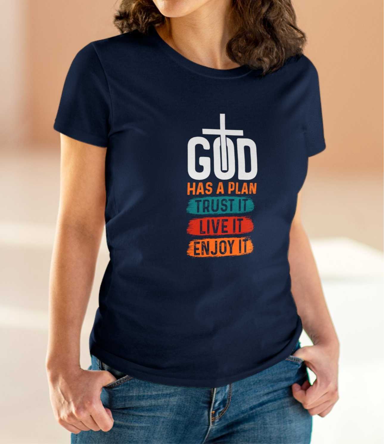 God Has A Plan Cotton Tee - Kim’s Signature Beauty & Accessories    