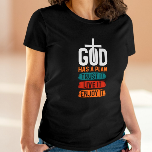 God Has a Plan – Trust It, Live It Christian T-Shirt - Kim’s Signature Beauty & Accessories