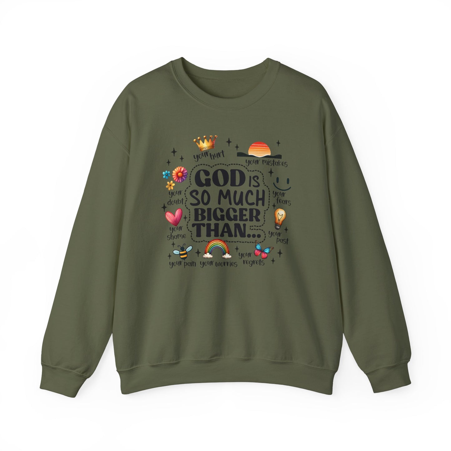 God Is Bigger Inspirational Sweatshirt - Kim’s Signature Beauty & Accessories    