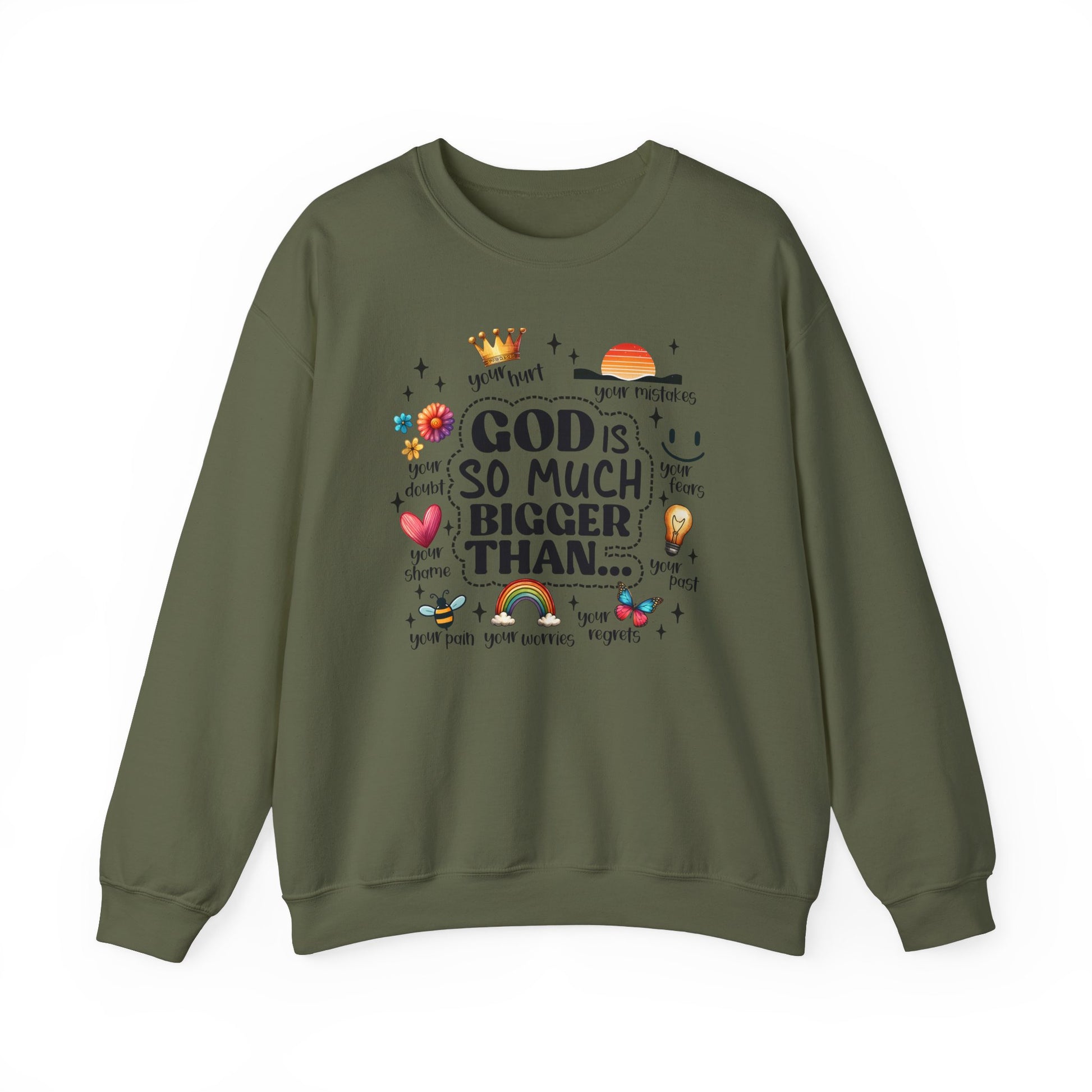 God Is Bigger Inspirational Sweatshirt - Kim’s Signature Beauty & Accessories    