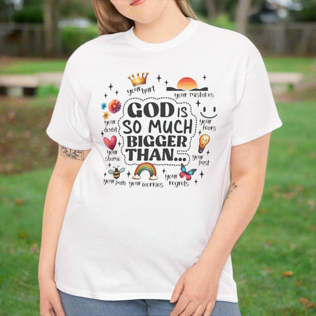 God Is Bigger Inspirational Tee - Kim’s Signature Beauty & Accessories    