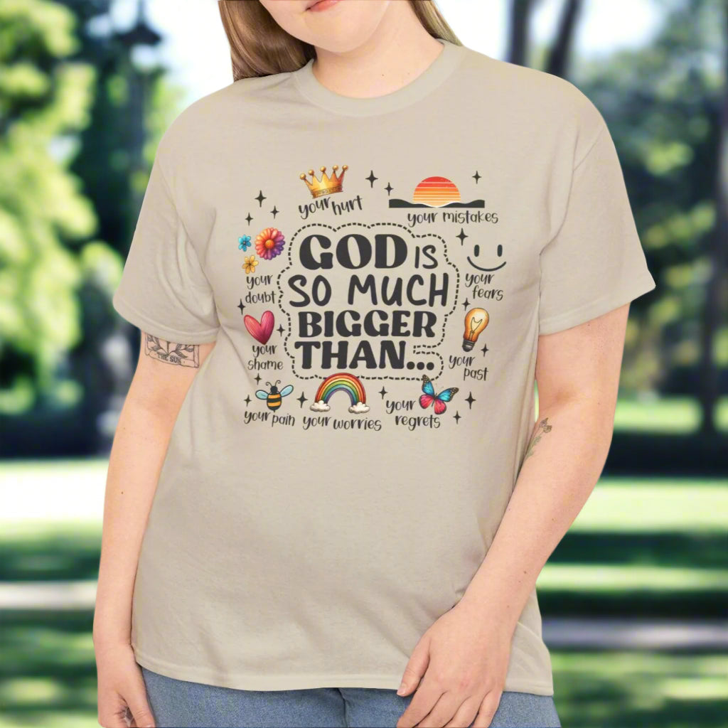 God Is Bigger Inspirational Tee - Kim’s Signature Beauty & Accessories    