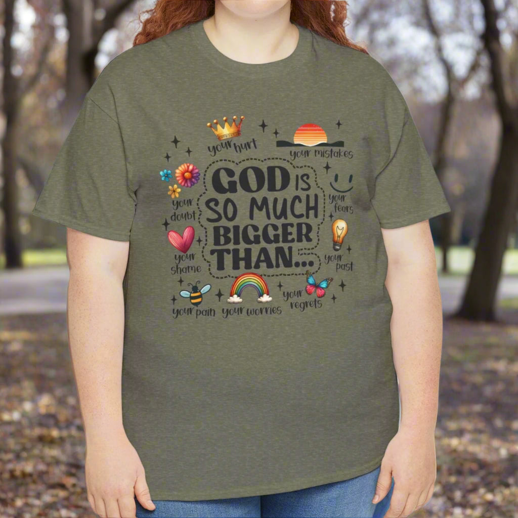 God Is Bigger Inspirational Tee - Kim’s Signature Beauty & Accessories    