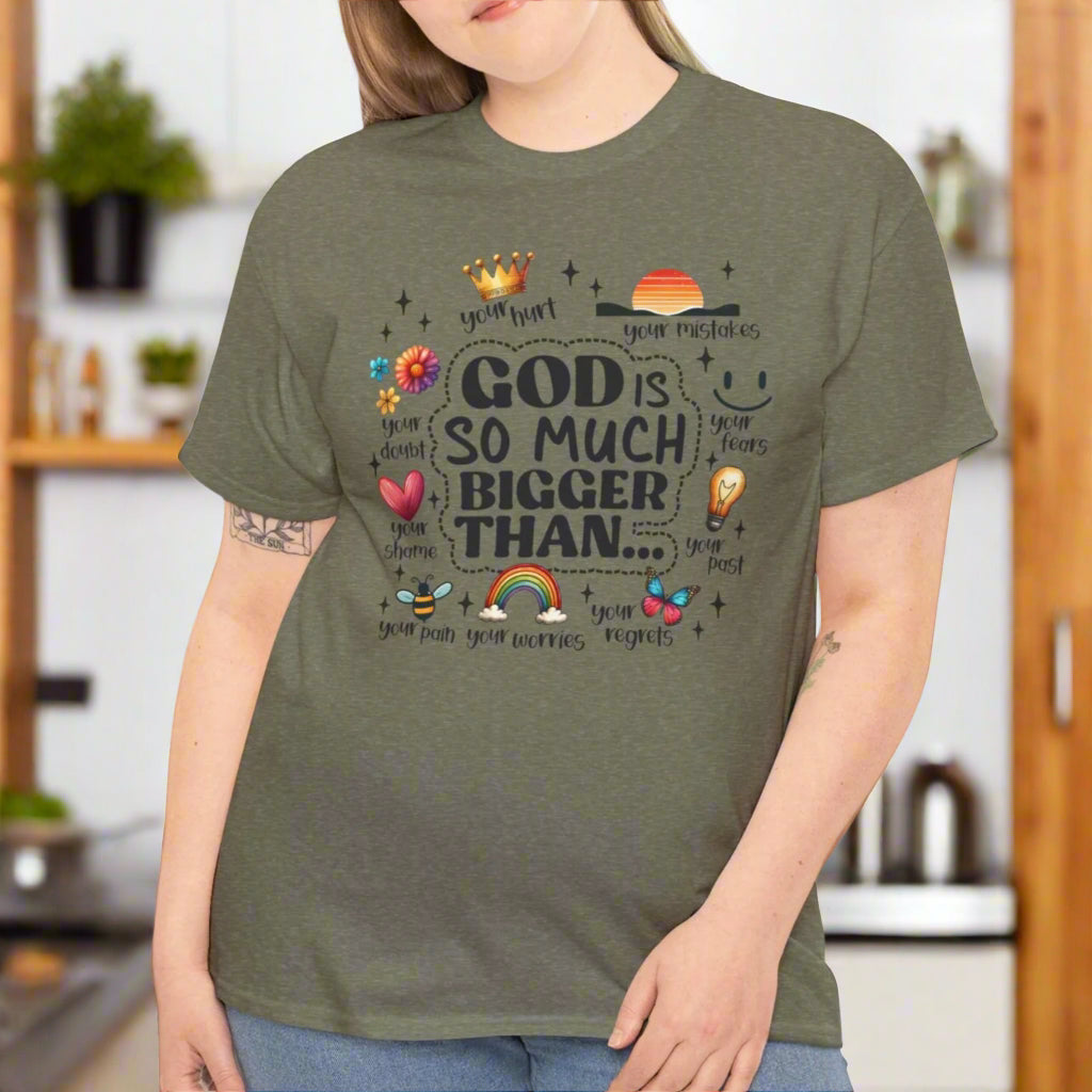 God Is Bigger Inspirational Tee - Kim’s Signature Beauty & Accessories    