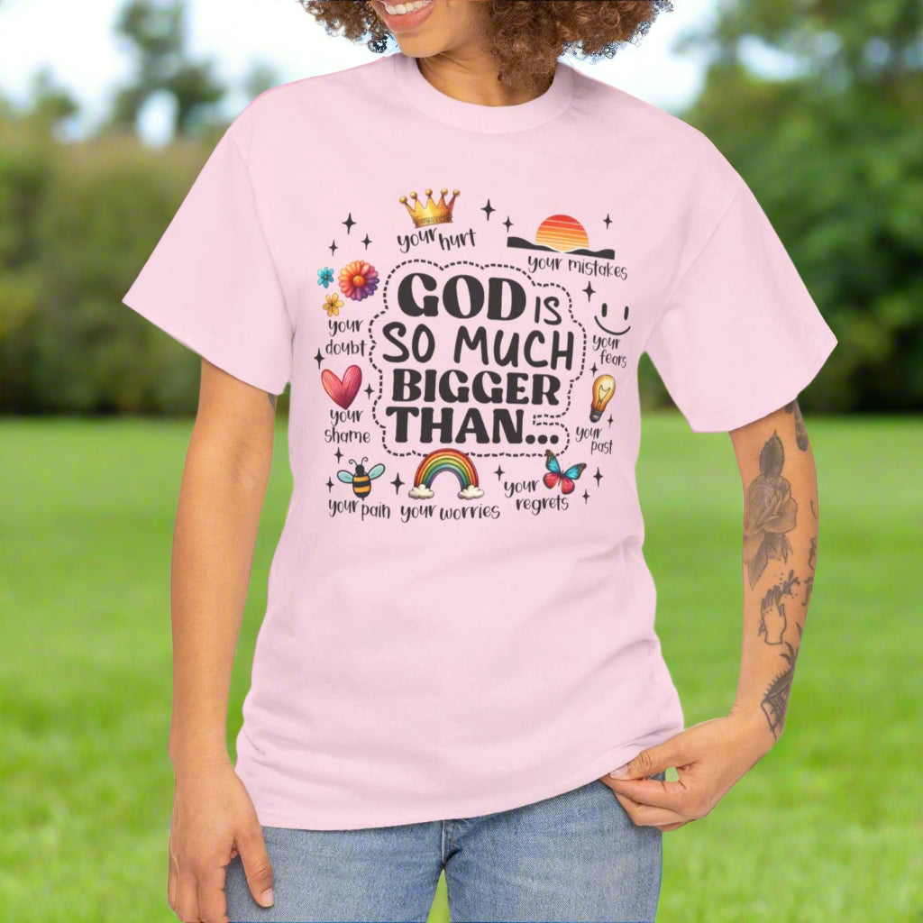 God Is Bigger Inspirational Tee - Kim’s Signature Beauty & Accessories    