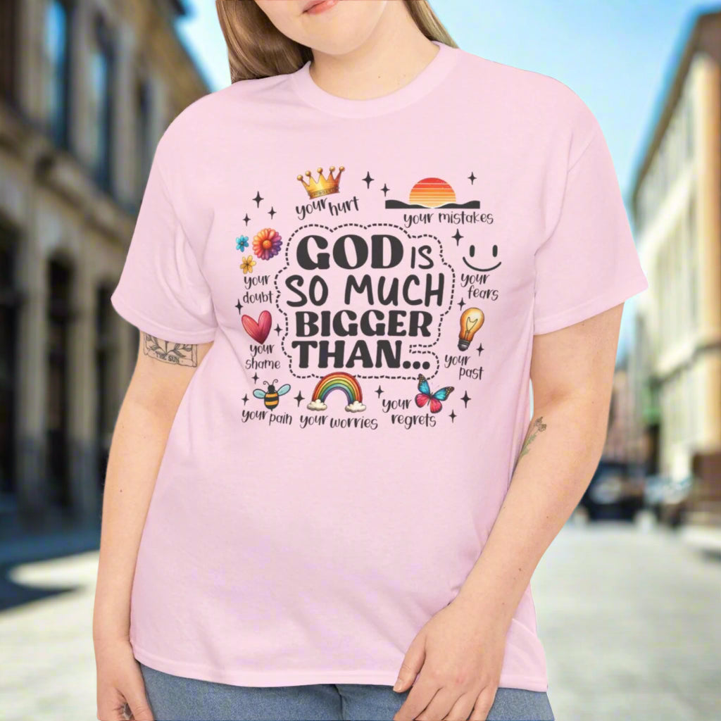 God Is Bigger Inspirational Tee - Kim’s Signature Beauty & Accessories    
