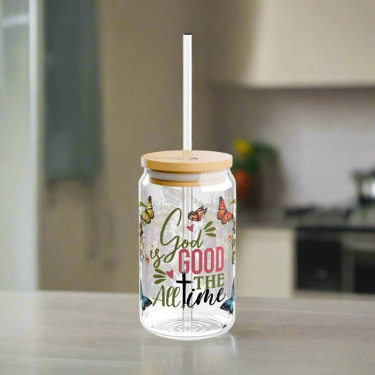God Is Good All the Time Glass Sipper - Kim’s Signature Beauty & Accessories    