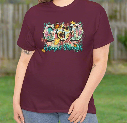 God Is My Refuge & Strength T-Shirt - Kim’s Signature Beauty & Accessories
