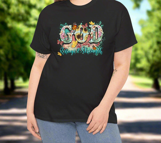 God Is My Strength Cotton Tee - Kim’s Signature Beauty & Accessories    