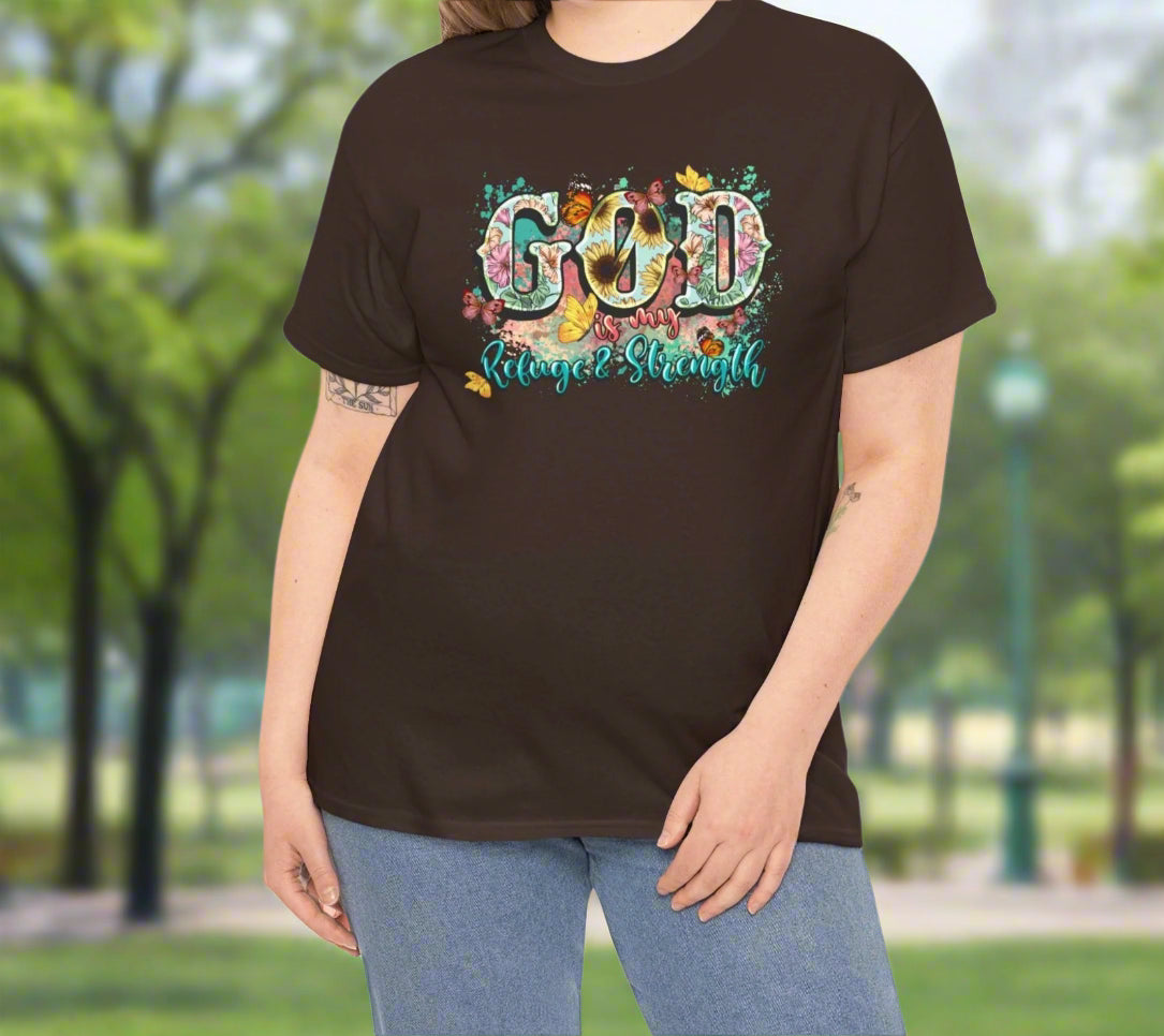 God Is My Strength Cotton Tee - Kim’s Signature Beauty & Accessories    