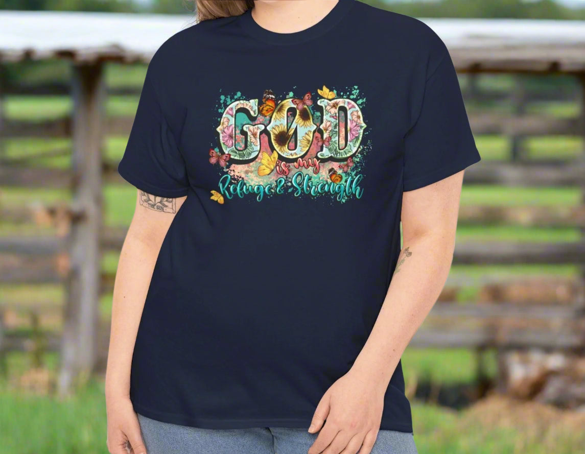 God Is My Strength Cotton Tee - Kim’s Signature Beauty & Accessories    