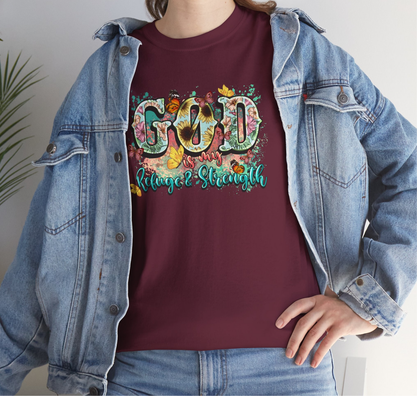 God Is My Strength Cotton Tee - Kim’s Signature Beauty & Accessories    