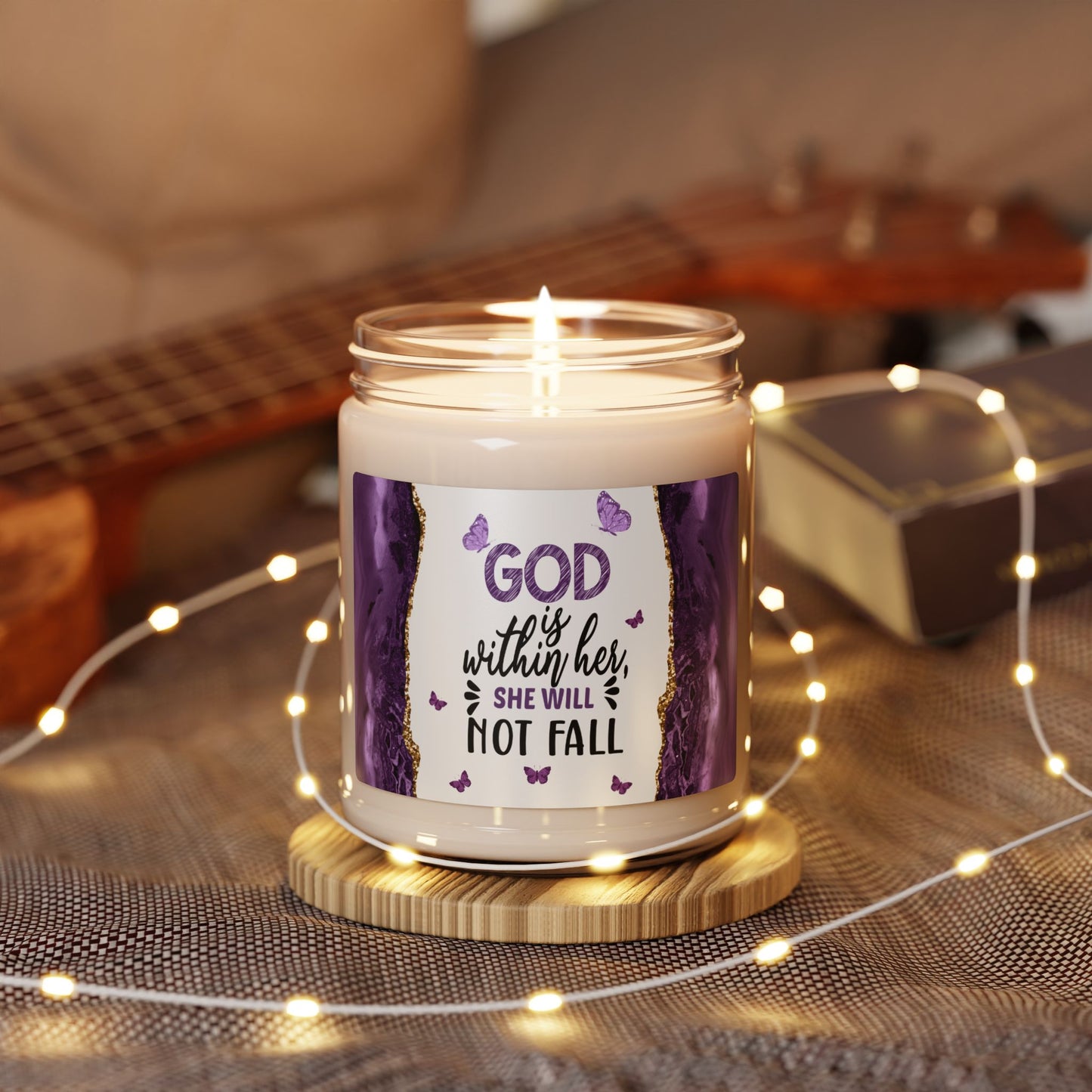 God Is With Her, She Will Not Fall – 9oz Scented Soy Candle - Kim’s Signature Beauty & Accessories    