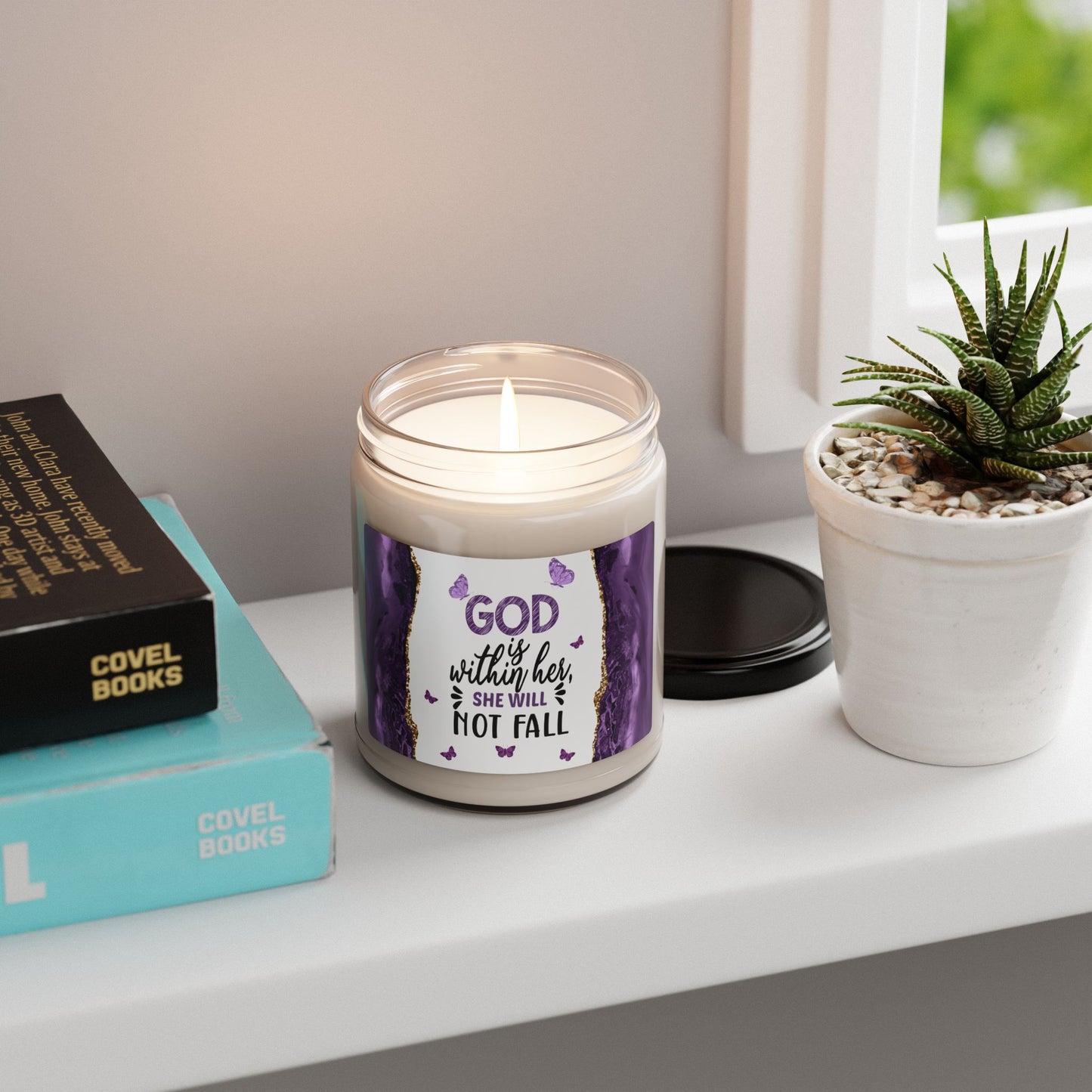 God Is With Her, She Will Not Fall – 9oz Scented Soy Candle - Kim’s Signature Beauty & Accessories    