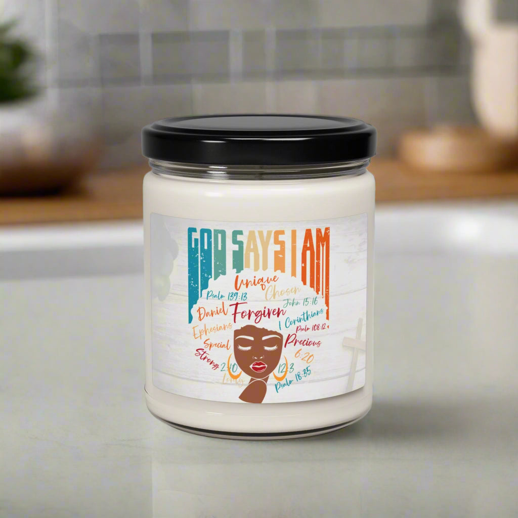 God Says I Am: Inspirational 9oz Candle - Kim’s Signature Beauty & Accessories    