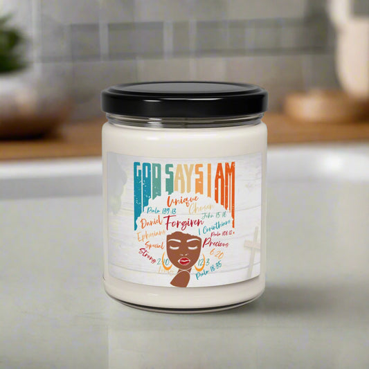 God Says I Am: Inspirational 9oz Candle - Kim’s Signature Beauty & Accessories    