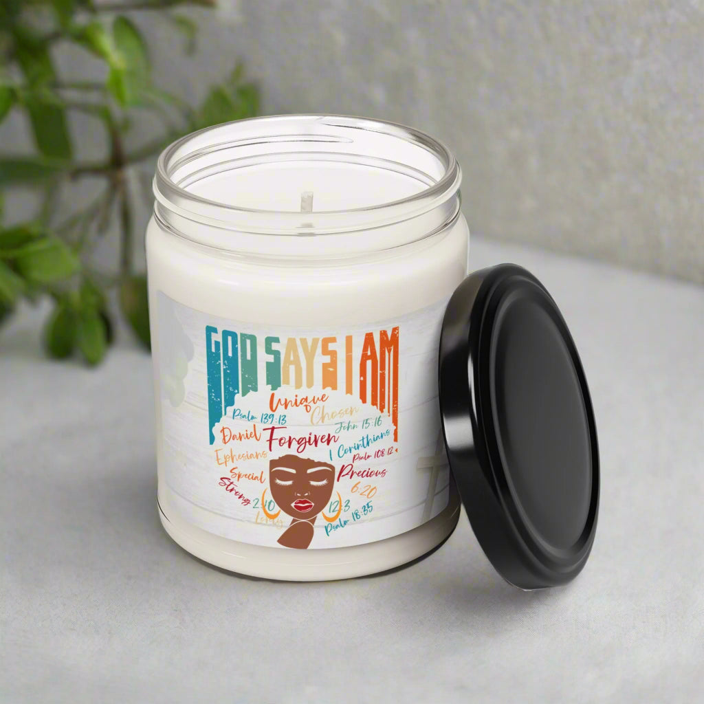 God Says I Am: Inspirational 9oz Candle - Kim’s Signature Beauty & Accessories    