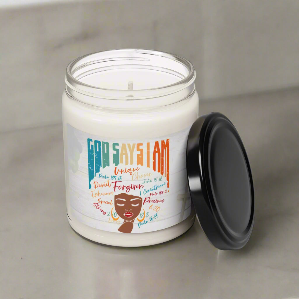 God Says I Am: Inspirational 9oz Candle - Kim’s Signature Beauty & Accessories    
