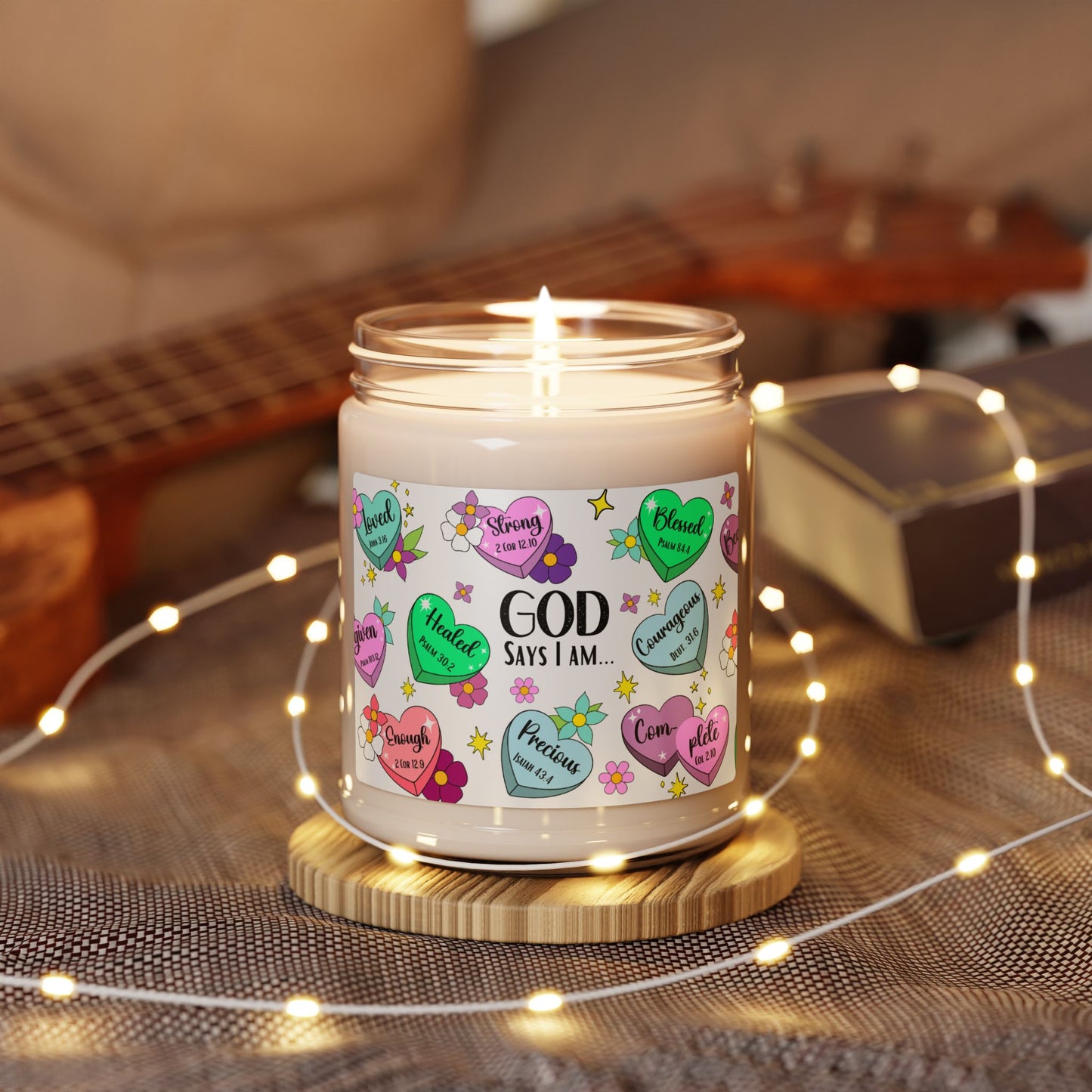 God Says I am Candy Hearts Candle - Kim’s Signature Beauty & Accessories    