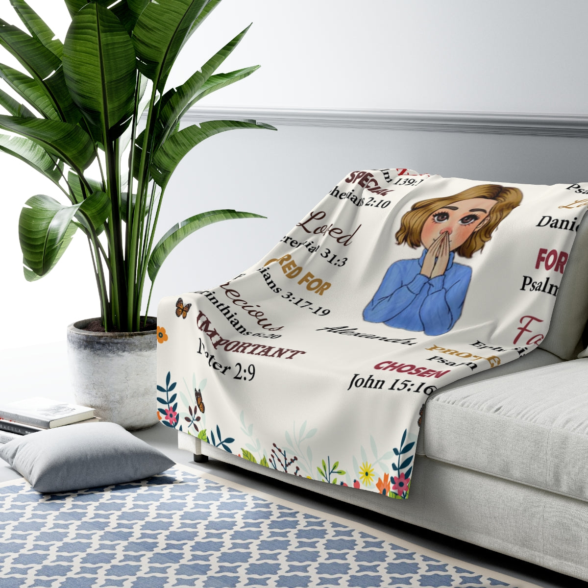 God Says I am Personalizable Fleece Blanket - Kim’s Signature Beauty & Accessories    
