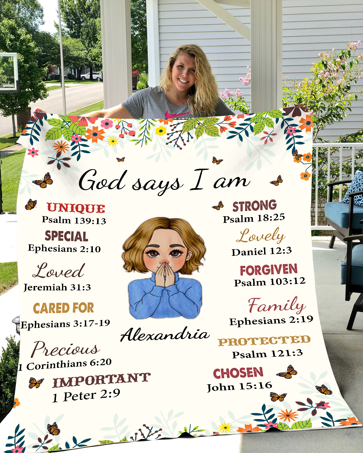 God Says I am Personalizable Fleece Blanket - Kim’s Signature Beauty & Accessories    