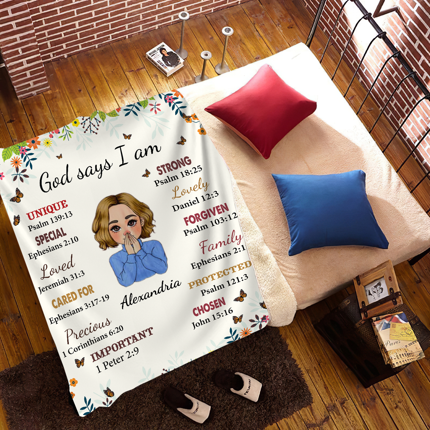 God Says I am Personalizable Fleece Blanket - Kim’s Signature Beauty & Accessories    