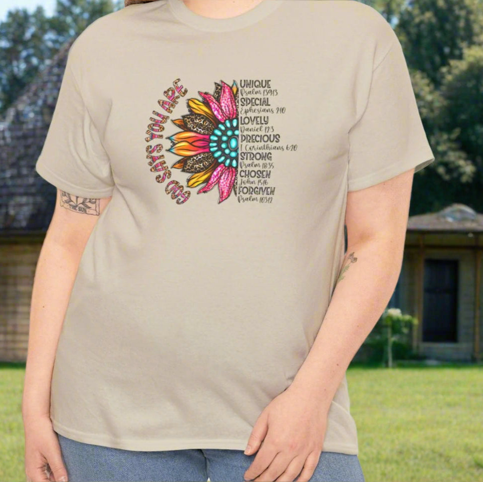 God Says You Are – Faith & Scripture Christian Tee - Kim’s Signature Beauty & Accessories    