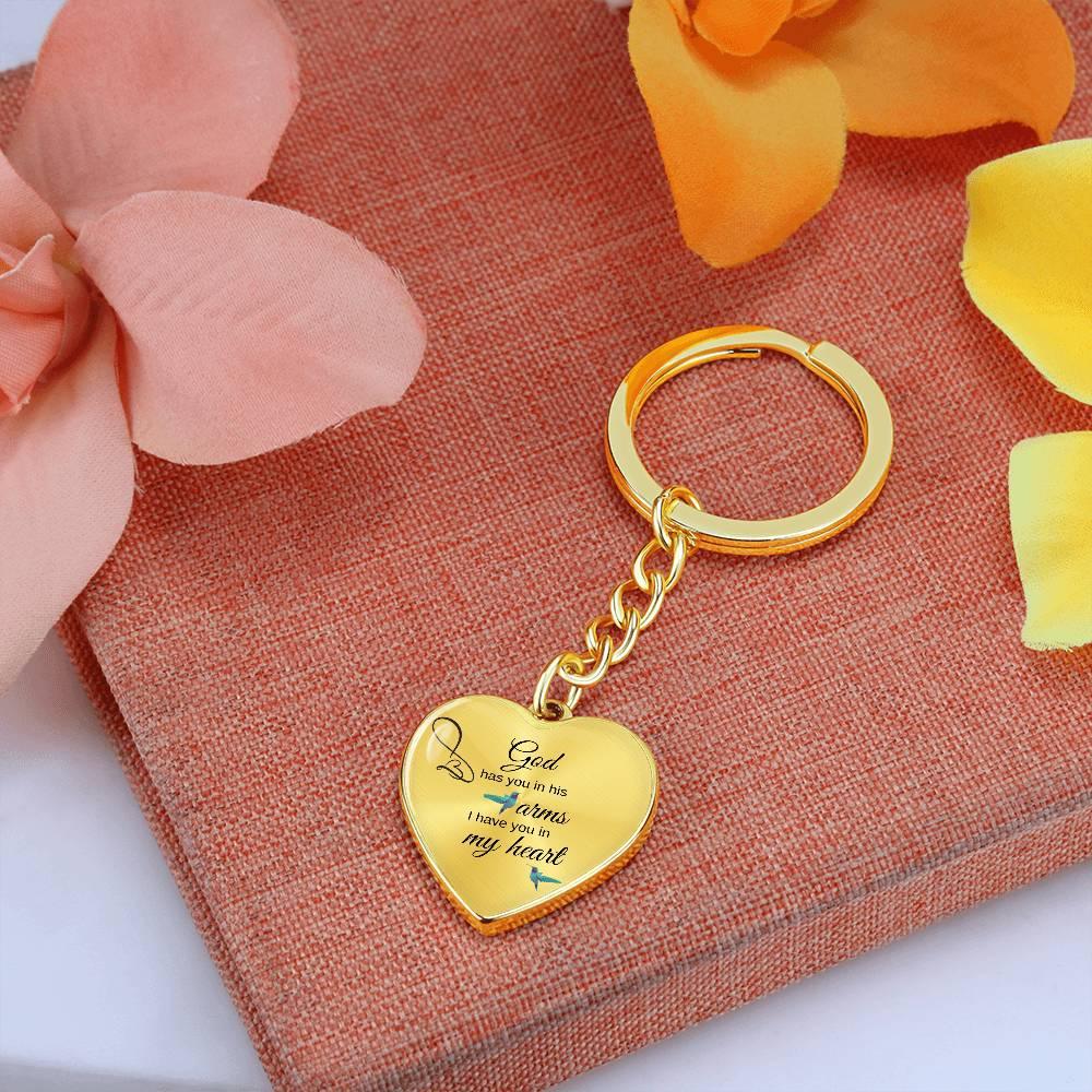God has you in his arms | Engravable Memory keychain - Kim’s Signature Beauty & Accessories    