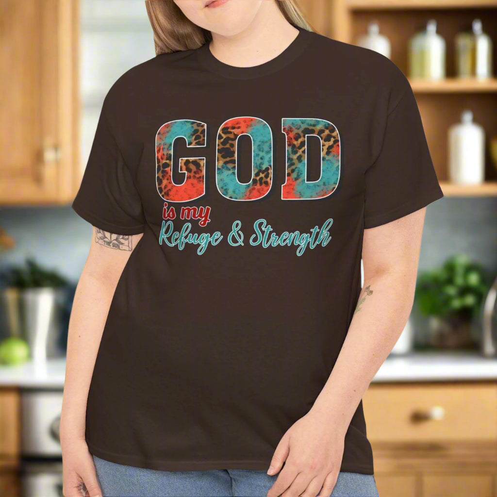 God is My Refuge and Strength Tee - Kim’s Signature Beauty & Accessories    