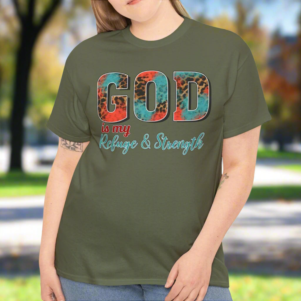 God is My Refuge and Strength Tee - Kim’s Signature Beauty & Accessories    