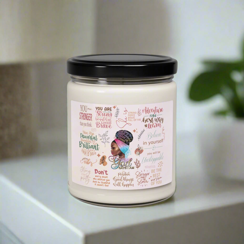 God says I am.. Woman of Color Soy Candle, 9oz - Kim’s Signature Beauty & Accessories    