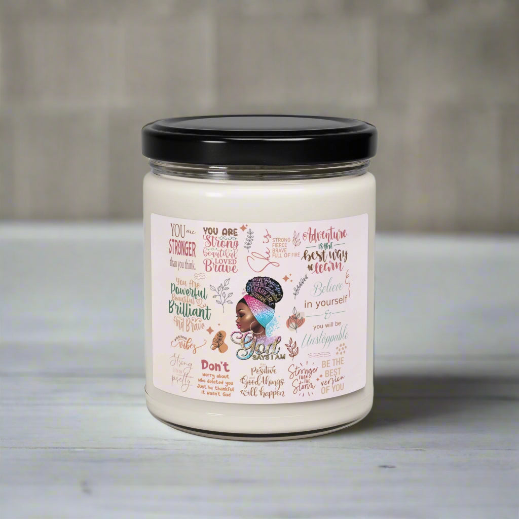 God says I am.. Woman of Color Soy Candle, 9oz - Kim’s Signature Beauty & Accessories    