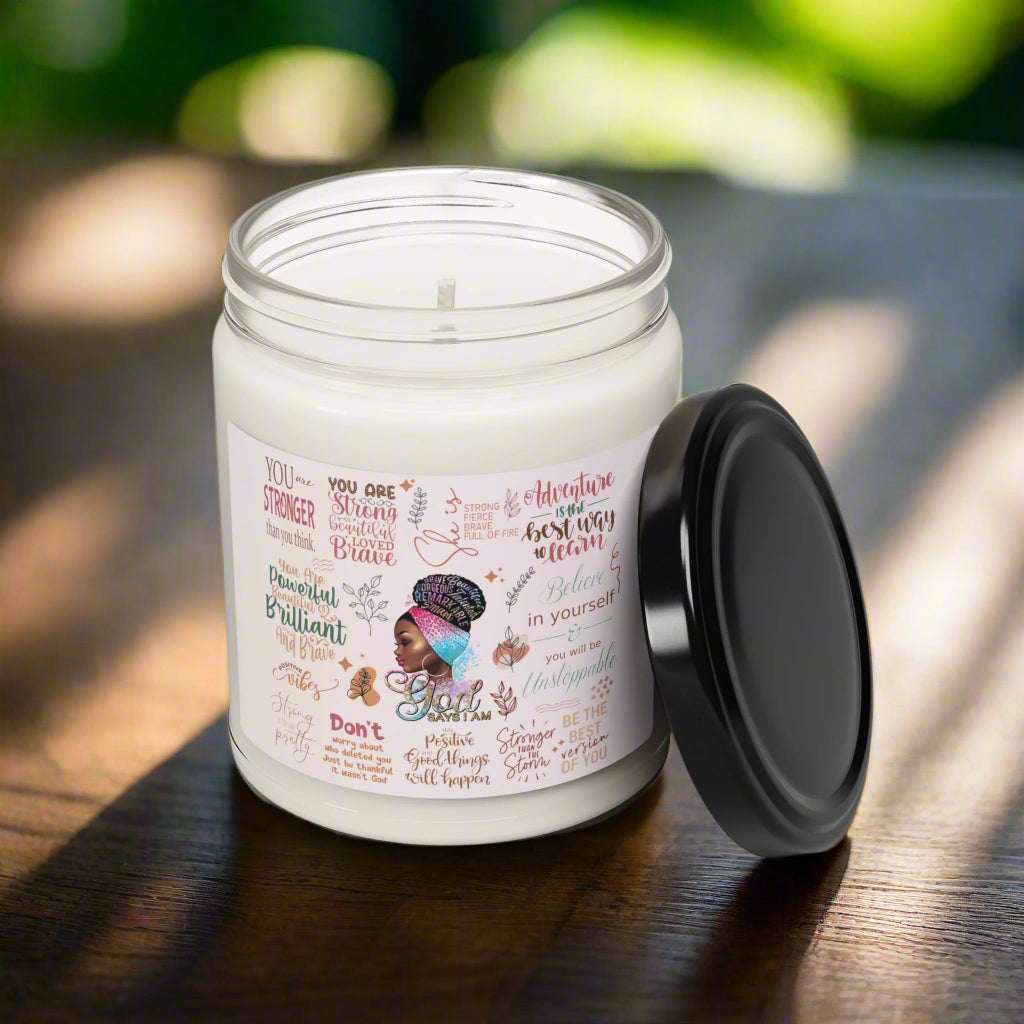 God says I am.. Woman of Color Soy Candle, 9oz - Kim’s Signature Beauty & Accessories    